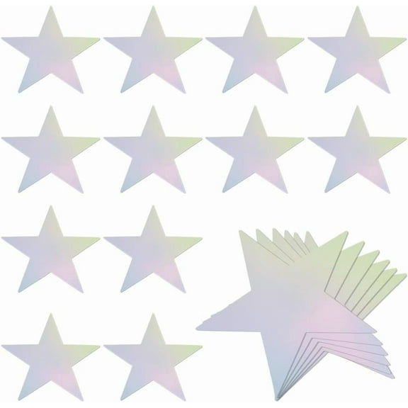 60Pcs Glitter Star Cutouts Paper Sticker 5.9 Inch Double Printed Confetti Cardboard Five Stars Decorations for Christmas Craft Bulletin Board Classroom Wall Party Movie Night Supplies Colorful