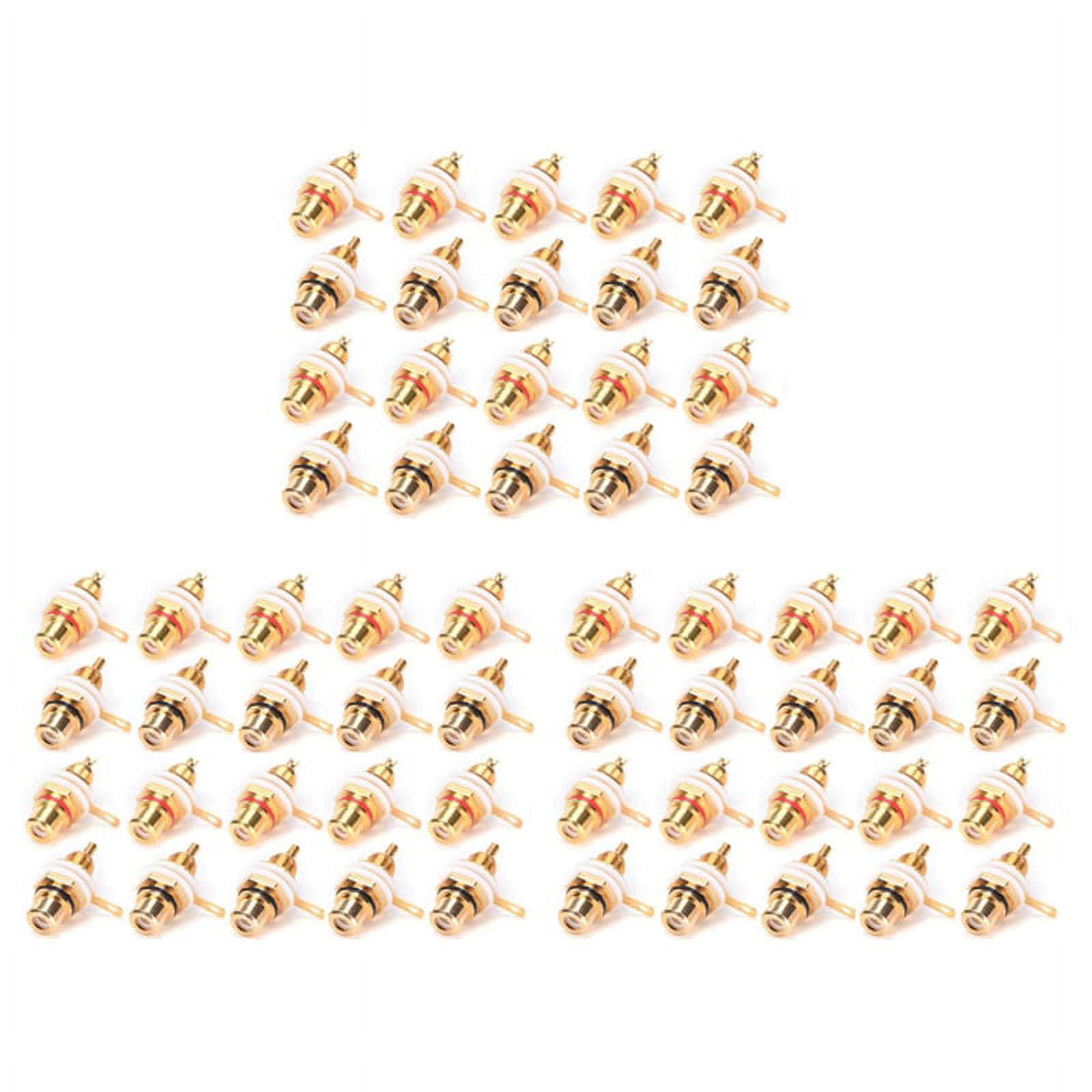 60Pcs Gold Plated Terminal Plug Female Socket Chassis Panel Connector for Amplifier Speaker