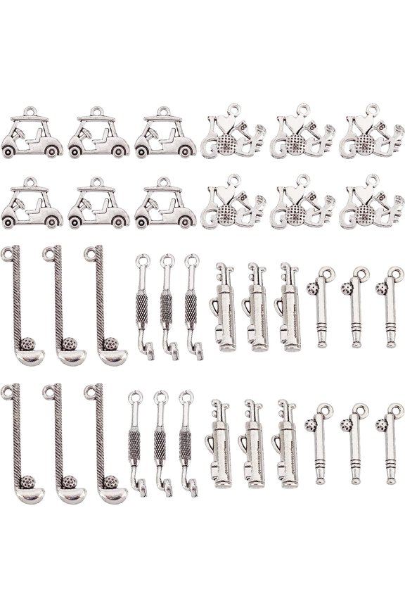 60Pcs Golf Charms Golf Charm Bulk Sport Golf Club Golf Cart Charm Sports Charms