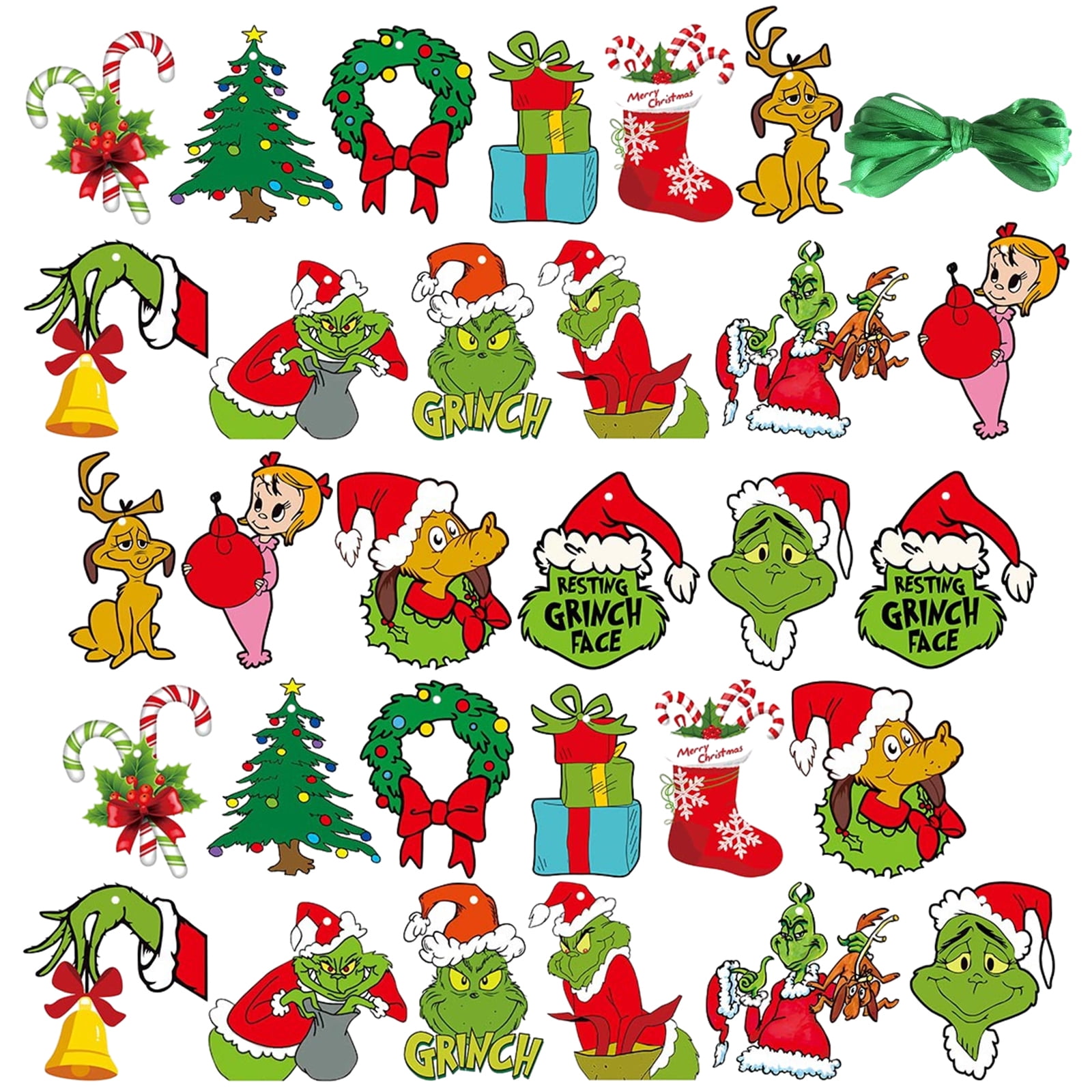 60Pcs Grinch Christmas Tree Decorations Grinch Tree Ornaments