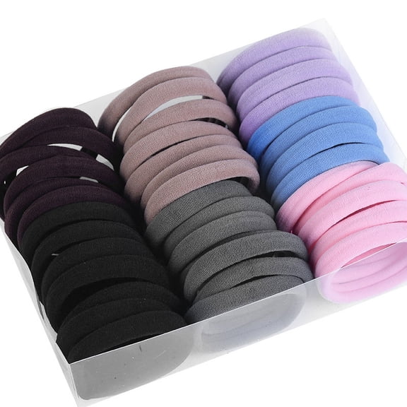 60Pcs Hair Ties, Hair Bands for Women's Hair, High Elasticity Practical Seamless Hair Ties for Almost All Hair and is A Good Accessory for Different Hair Style, Dark Mixed, L