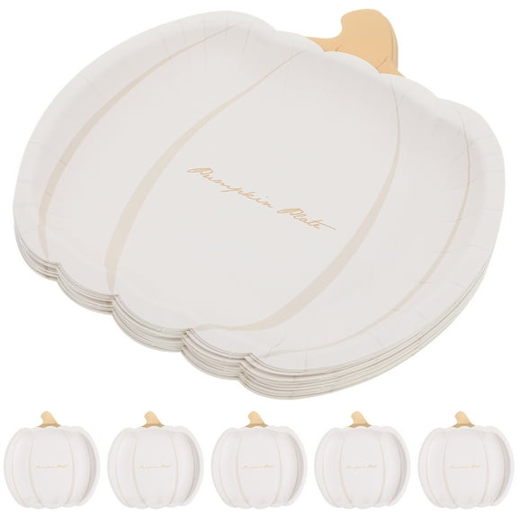 60Pcs Halloween Disposable Pumpkin Paper Plates Lovely Paper Plates (Assorted Color)