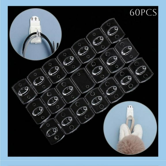 60 Pcs Indoor Mini Light Clips, Clear Damage Free Hanging Light Clips for Christmas Decoration, Wall Clips for Hanging Intdoor Lights and Cables, Cord Holders