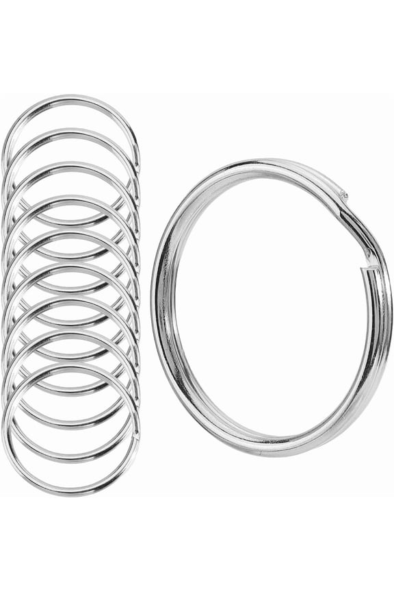 60Pcs Iron Plated Nickle Keychain Rings Split Key Rings Platinum 25x2.5mm Inner Diameter: 21.5mm diy