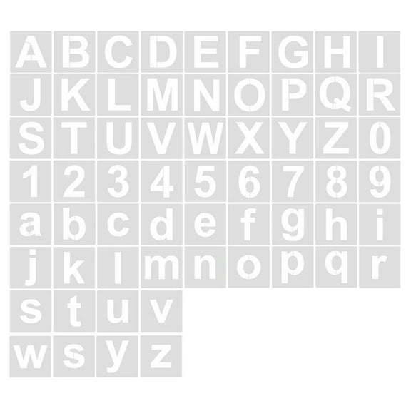 60Pcs Letter And Number Stencils Drawing Templates Reusable PET Stencils for Painting on Paper Metal Fabric Wall