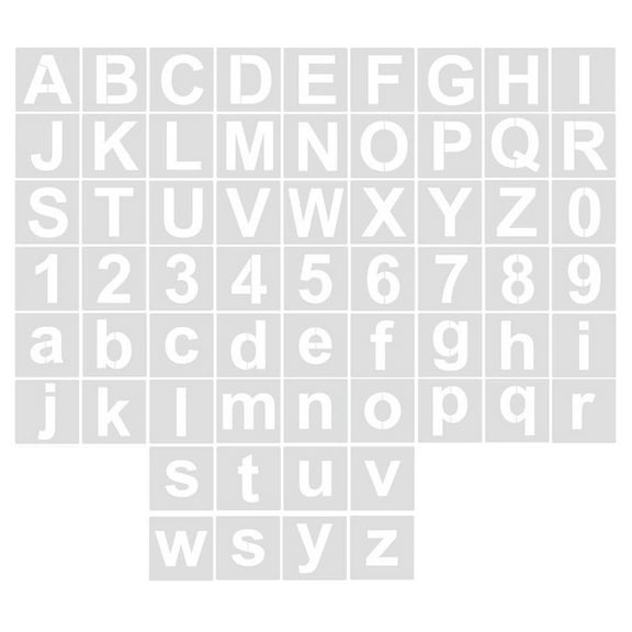 60Pcs Letter And Number Stencils Drawing Templates Reusable PET Stencils for Painting on Paper Wood Metal Fabric Wall