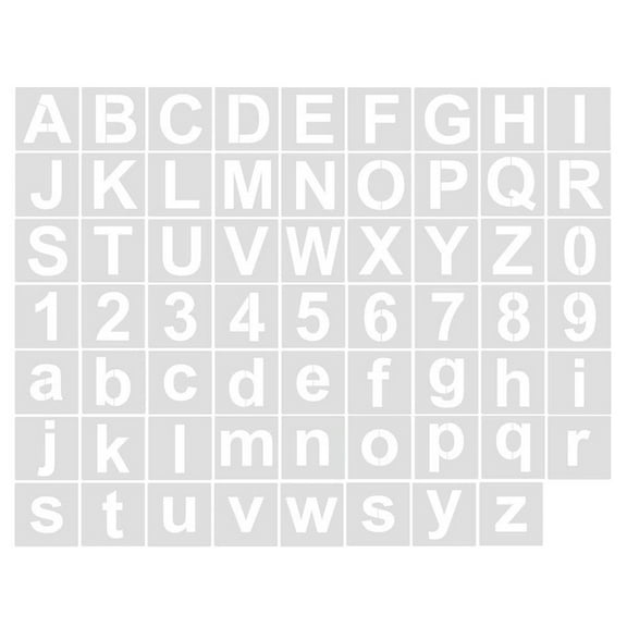 60Pcs Letter And Number Stencils Drawing Templates Reusable PET Stencils for Painting on Paper Wood Metal Fabric Wall