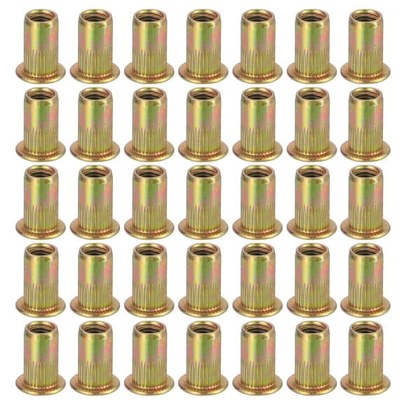 60Pcs M5 x 13mm Rivet Nut Carbon Steel Rivet Nut Tool Hardware Nuts Zinc-Plate