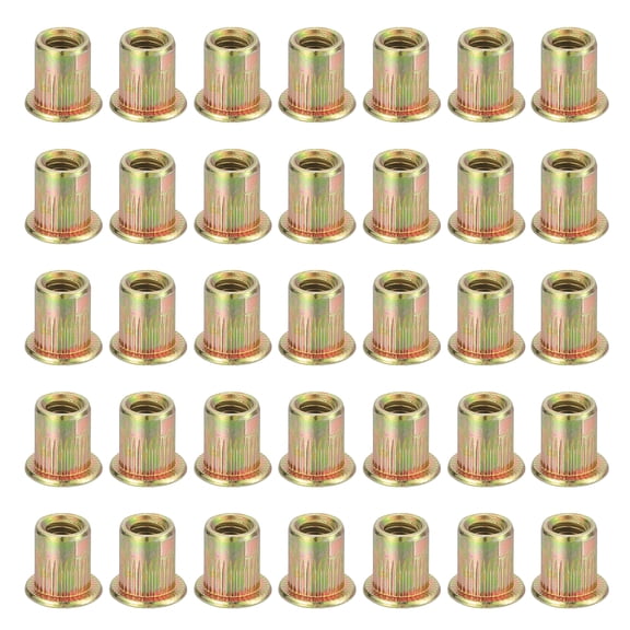 60Pcs M6 x 12mm Rivet Nut Carbon Steel Rivet Nut Tool Hardware Nuts Zinc-Plate