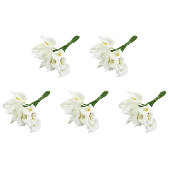 60Pcs Mini Calla Artificial Flower Bouquet Wedding Decoration DIY Wreath Gift White