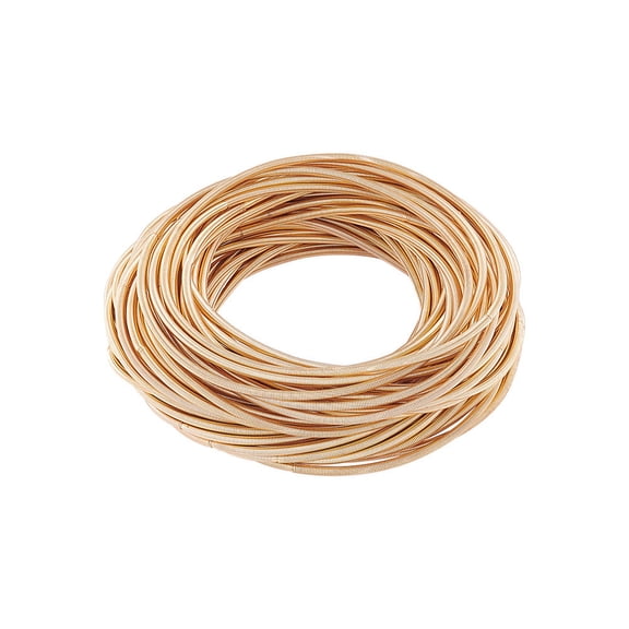 60Pcs Minimalist Steel Spring Chain Stretch Bracelets Set Guitar String Coil Bracelets Light Gold Inner Diameter: 2-1/4 inch(5.85cm) DIY
