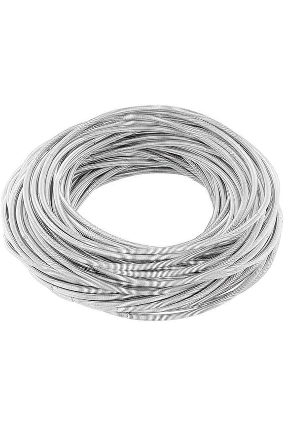 60Pcs Minimalist Steel Spring Chain Stretch Bracelets Set Guitar String Coil Bracelets Stainless Steel Color Inner Diameter: 2-1/4 inch(5.85cm)