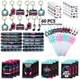 thumbnail image 1 of 60Pcs Music Party Favors Set Of 12 Treat Bag Straw Keychain Wristband Music Stickers for Boy Girl Teens Social Media Birthday Party Favors, 1 of 6