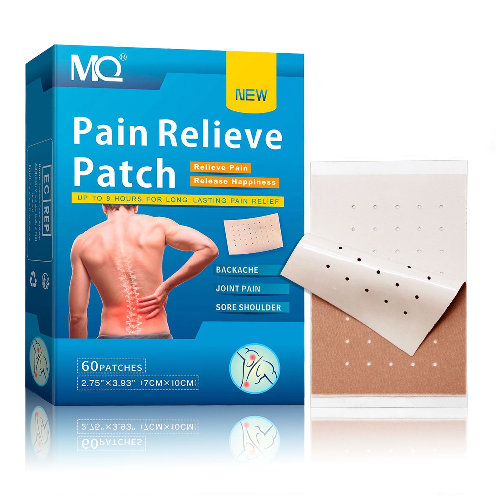 60Pcs Pain Relief Patches Double Side Herbal Heat Patch for Muscle Back