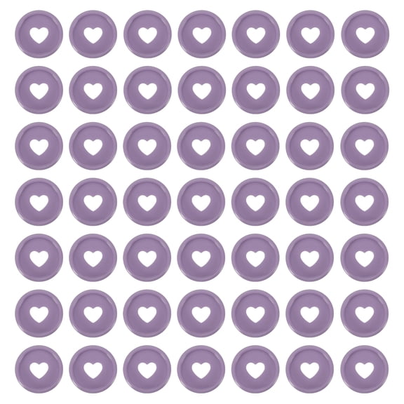 60Pcs Plastic Book Binding Discs, 24mm Heart Discbound Expansion Discs Binder Ring for DIY Notebooks Planner Accessories, Mauve