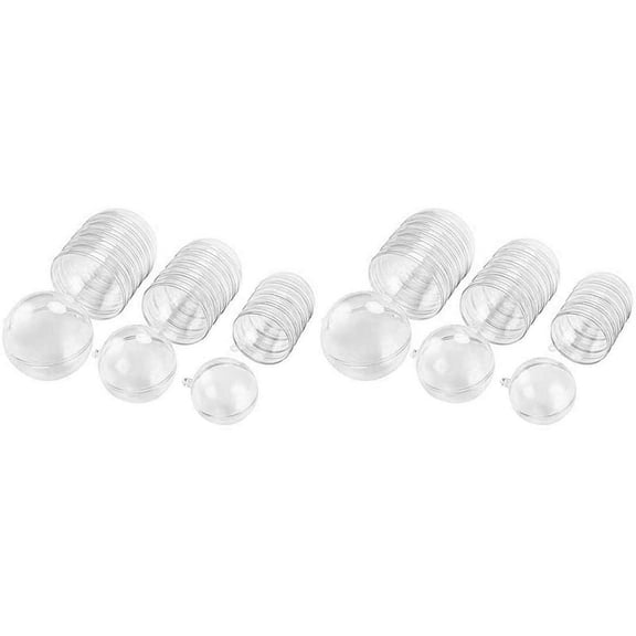 60Pcs Plastic Hollow Ball Christmas Hollow Ball Decoration Ball Window Transparent Ball Candy Packaging Box,transparent