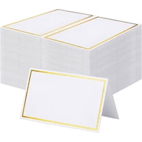 60Pcs Premium Place Cards With Gold Foil Border - 2" x 3.5" Tent Cards for Wedding, Table, Dinner Parties - Small Escort and Name Cards