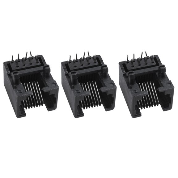 60Pcs RJ45 8P8C Computer Internet Network PCB Jack Socket Black,60 x Network Modular PCB Jack,Black