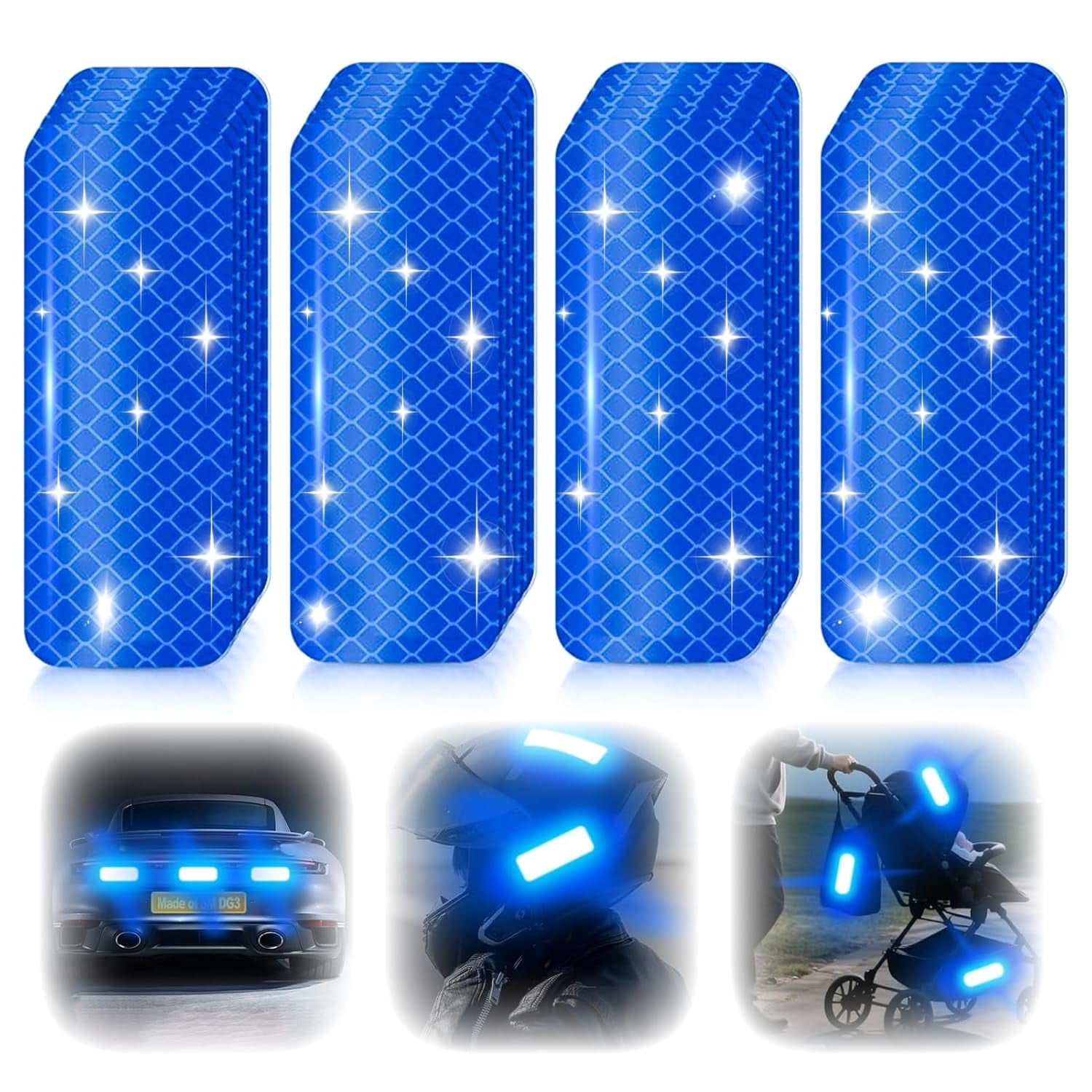 60Pcs Reflective Stickers Made of 3M DG3, 3.15" x 1.18" Safety ...