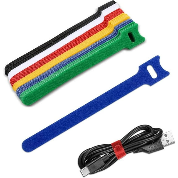 60Pcs Reusable Cable Ties, Straps Cable Ties Organizer Fastening Straps for PC Computer Electronics Home Office Accessories