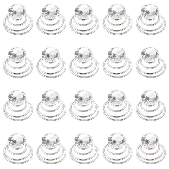 60Pcs Rhinestone Hair Studs Diamond Hair Pins Bulk Twist Spiral Shaped Spring Glitter Sparkle Gemstone Hairpin DIY