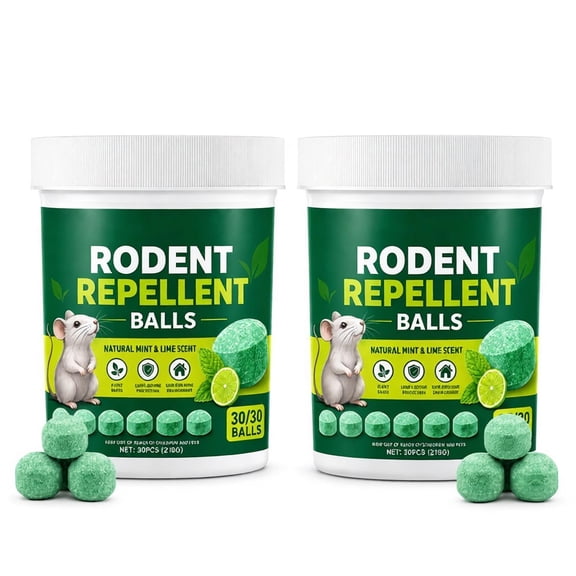 60Pcs Rodent Repellents, Peppermint Oil Mouse Repellents Balls for Rats Mice Deterrent, Natural Mouse Traps for Indoor Outdoor Use, Keep Rodents Away from Garden and Home, Family & Pet Safe