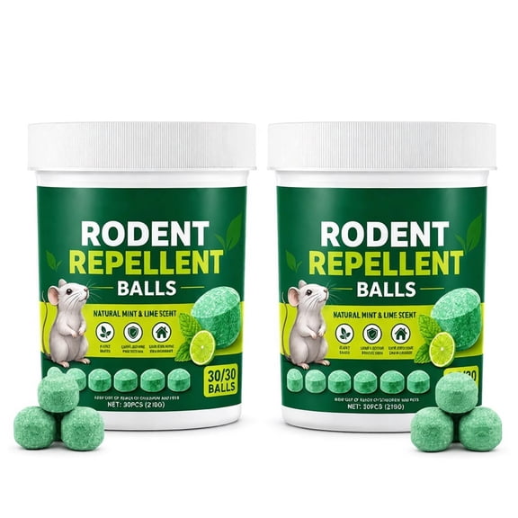 60Pcs Rodent Repellents, Peppermint Oil Mouse Repellents Balls for Rats Mice Deterrent, Natural Mouse Traps for Indoor Outdoor Use, Keep Rodents Away from Garden and Home, Family & Pet Safe