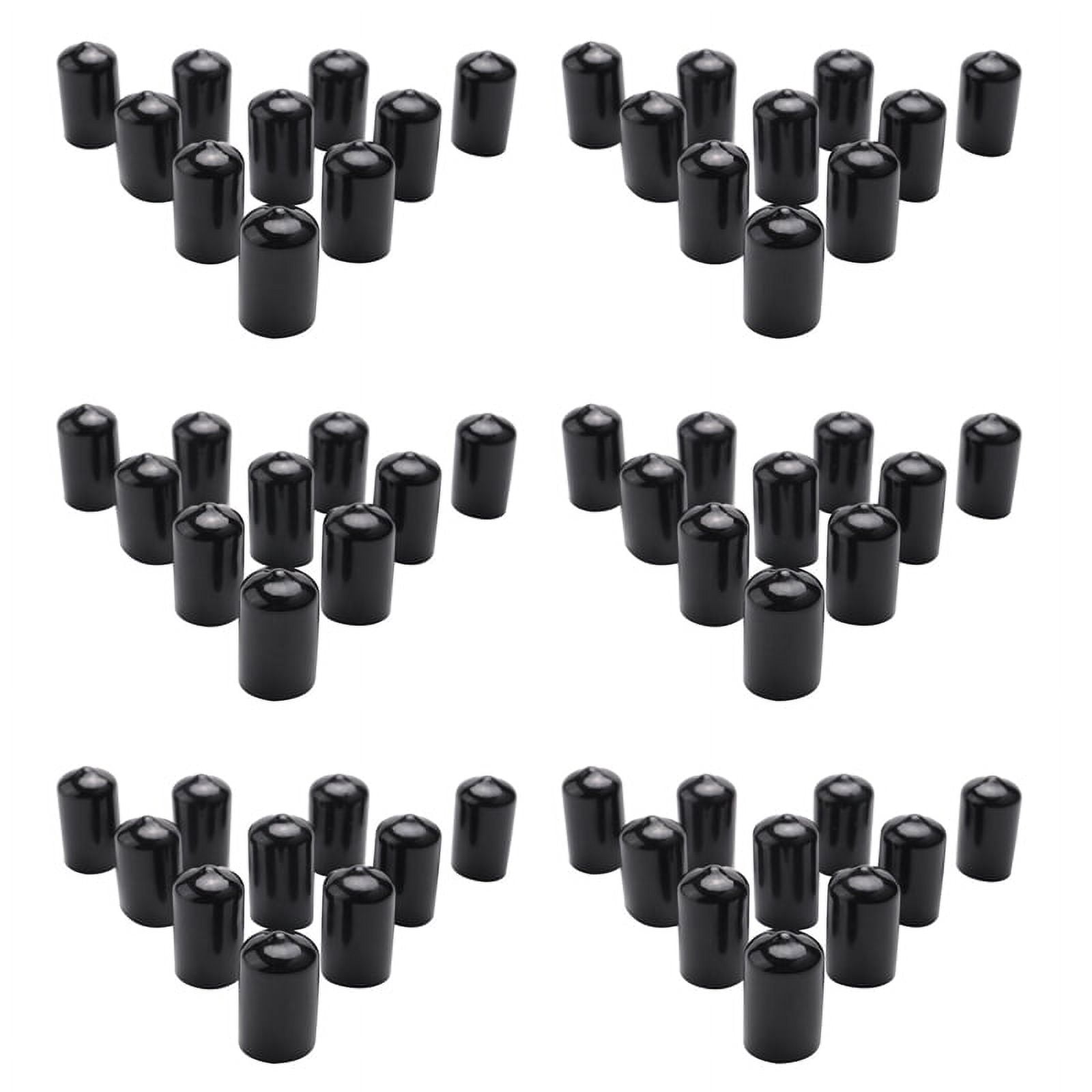 60Pcs Rubber End Caps 16mm ID PVC Round Tube Bolt Cap Cover Screw ...