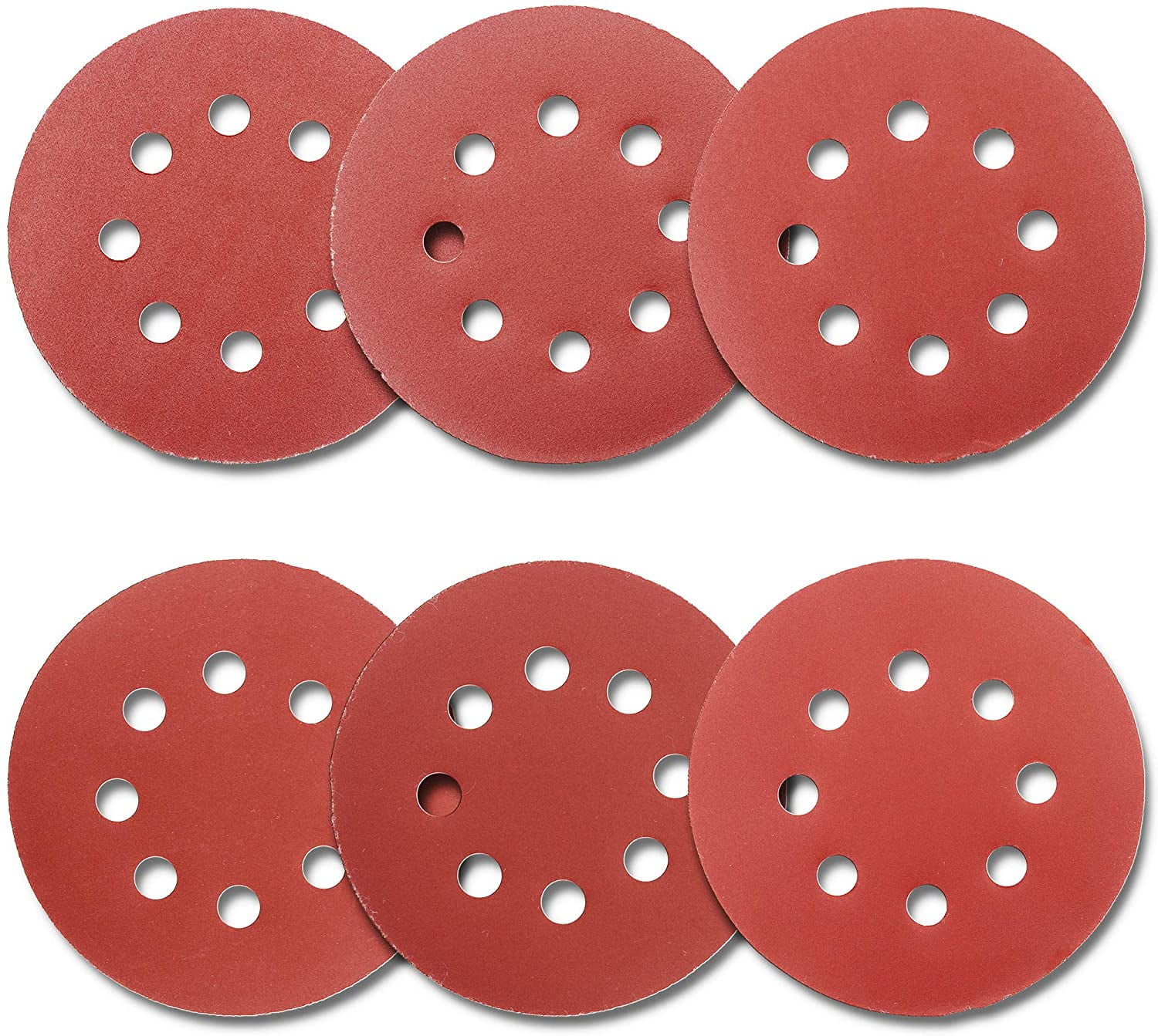 60Pcs Sanding Discs 5 Inch 8 Holes, 1000/800/600/400/320/240 Grit for Random Orbital Sander