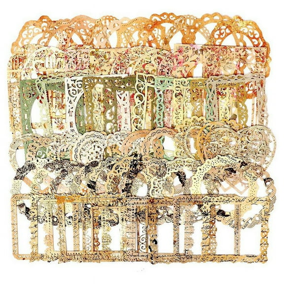 60Pcs Scrapbook Cutouts Paper Lace Vintage Scrapbooking Supplies Scrapbooking Lace Frames & Borders