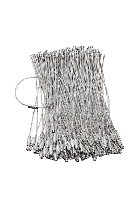 60Pcs Screw Keyring Stainless Steels Wire Keychains Rings Outdoor Camp Luggage Label Screw Tool Enduring