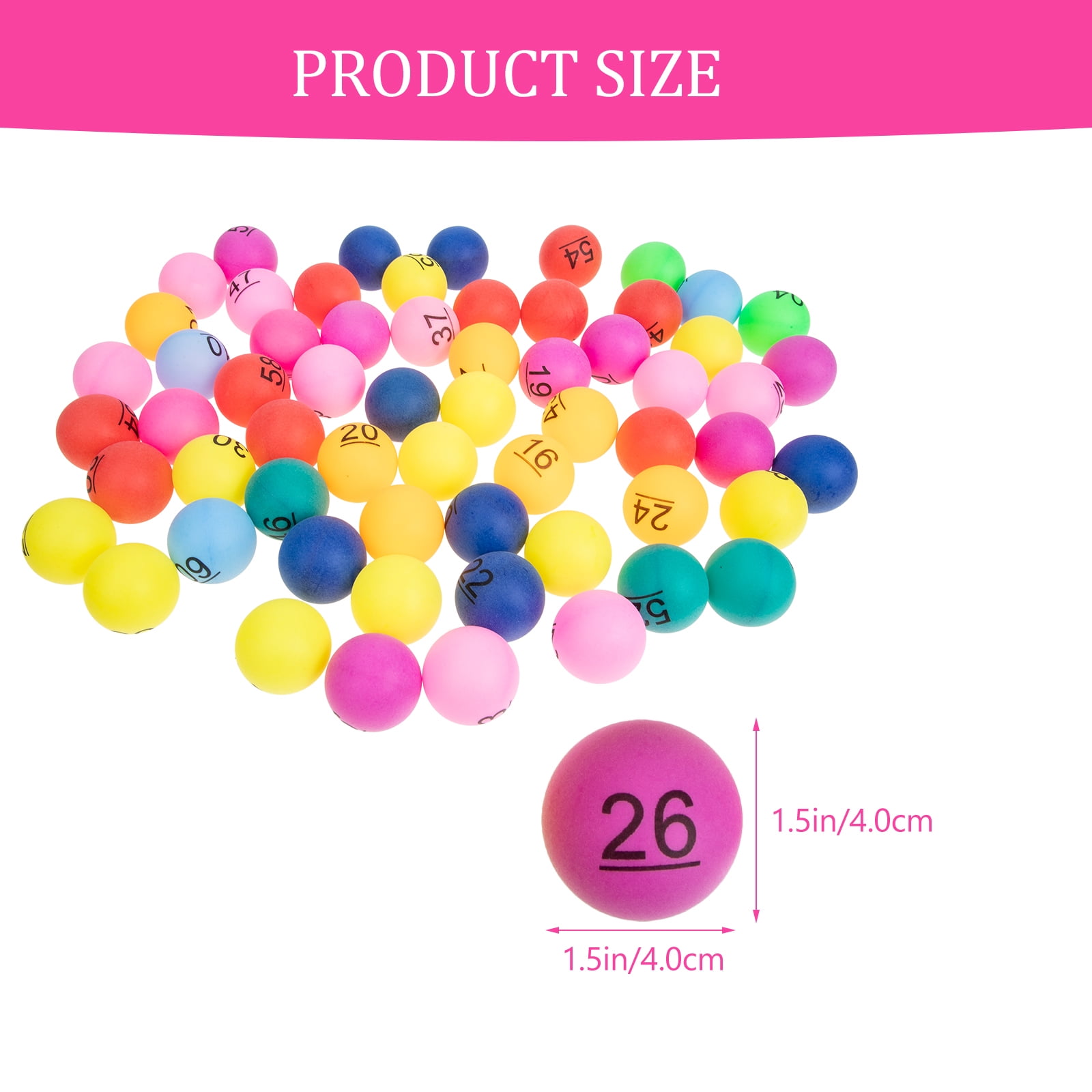 60Pcs Seamless Game Balls Entertainment Plastic Number Balls Lottery