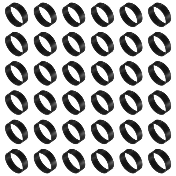 60Pcs Silicone Rubber Bands,15mm/0.6" Rubber Bands Rings Cable Ties (Black,7mm)