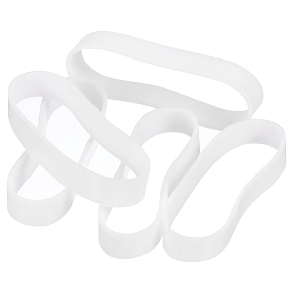 60Pcs Silicone Rubber Bands, 5mm x 25.5mm Rubber Bands Rings Cable Ties for Cord Wrapping Bag Wraps, White