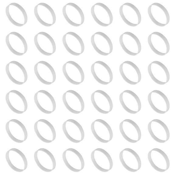 60Pcs Silicone Rubber Bands,25mm/1" Rubber Bands Rings Cable Ties, White