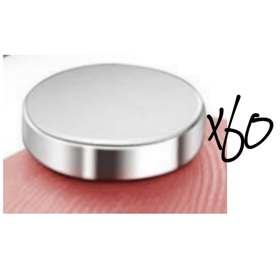60Pcs Silver Round Magnet-6X3Mm