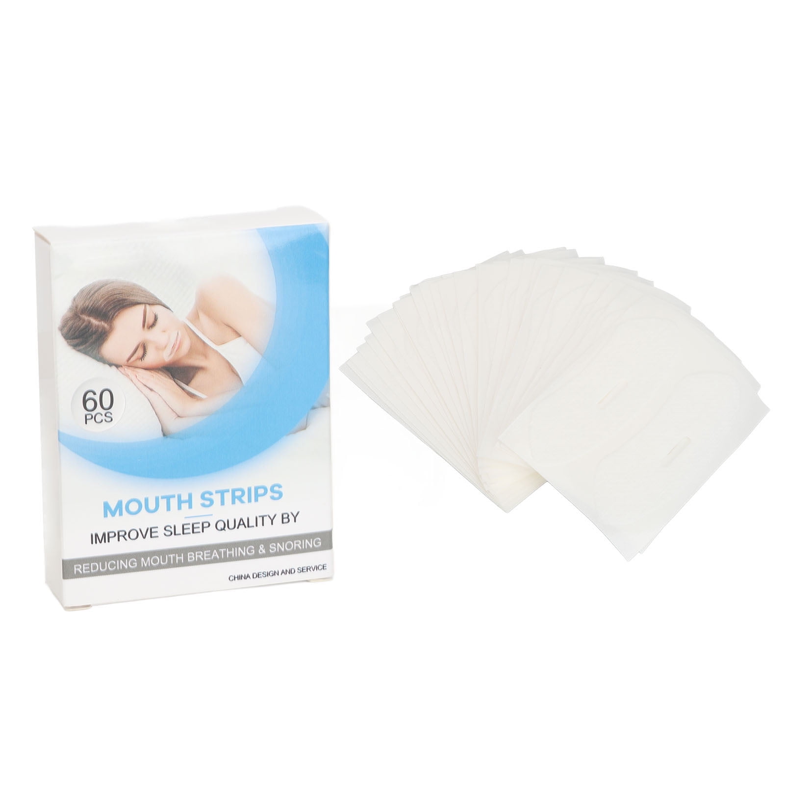 60Pcs Sleep Mouth Stripes Non Woven Fabric Relieve Nasal Congestion