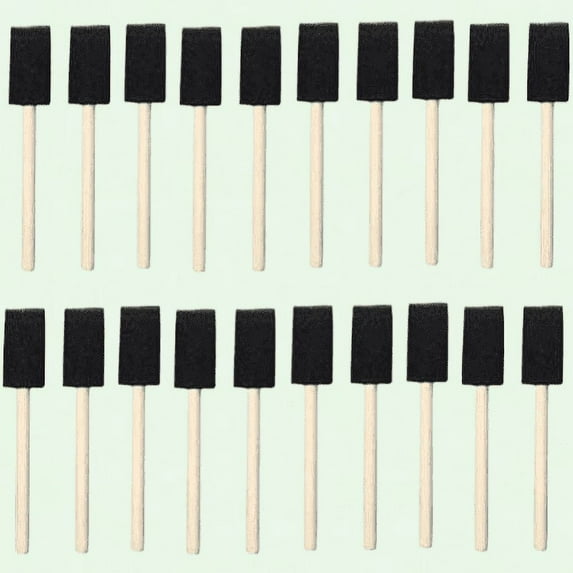 60Pcs Small Foam Paint Brush Set, 1 Inch Wood Handle Sponge Foam Brushes for Art Lessons and DIY