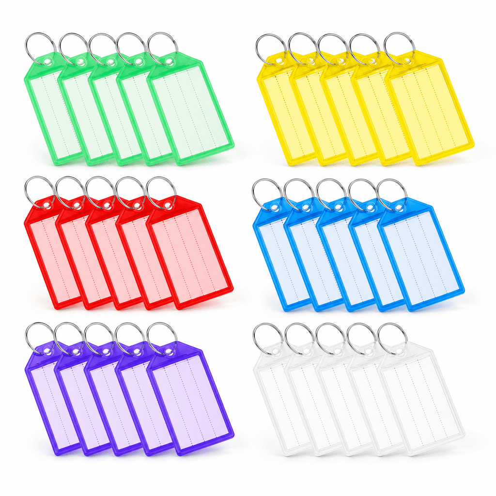 60Pcs Smooth Plastic Key Tags with Angled Edges for Snag-Free Handling ...