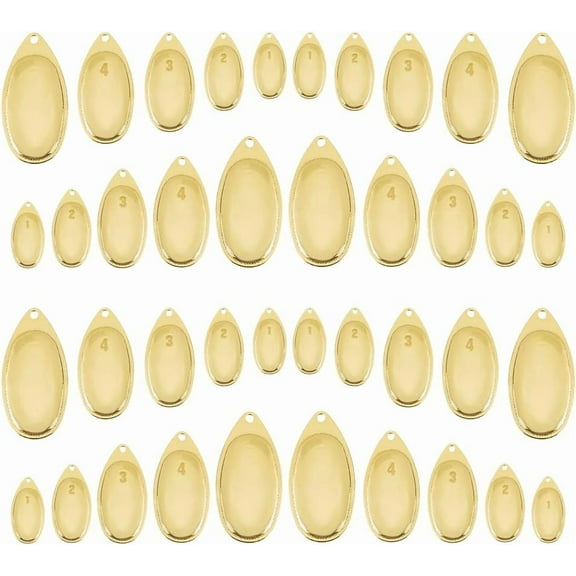 60Pcs Spinner Blades Spin Blades Spoons Blades Colorado Blades DIY Lure Accessories for Hard Lures Spinner Baits diy