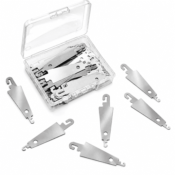 60Pcs Stainless Steel Needle Threader Embroidery Cross Needle-Threading Tools for Large Eye Needles Hand DIY Sewing with Clear Box for Keep it in Place