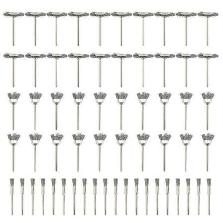60Pcs Stainless Steel Wire Brush Wheel Cup Brush Set for Drill Kit Rotary Tool