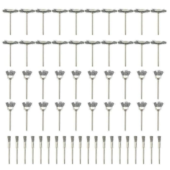 60Pcs Stainless Steel Wire Brush Wheel Cup Brush Set for Drill Kit Rotary Tool