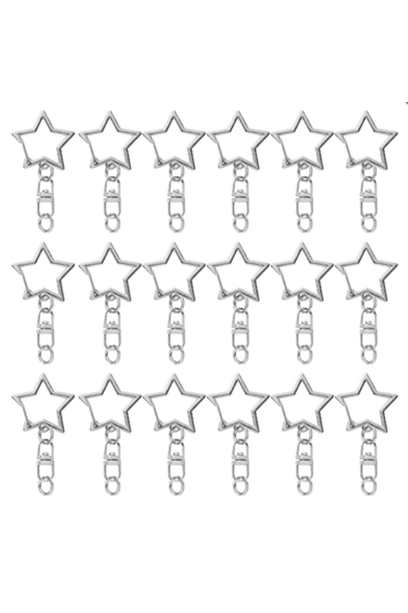 60Pcs Star Shaped Spring Snap Keychain Clip,Metal Swivel Clasp Snap Hook Key Ring with Chain Hanging Buckle with Open Jump Ring Connector for DIY Crafts Key Ring Making,Keychain Accessories