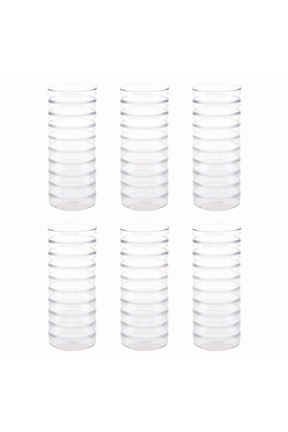 60Pcs Sterile Petri Dishes W/Lids for Lab Plate Bacterial  55mm X 15mm