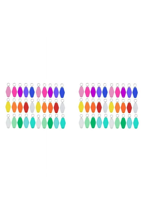 60Pcs Sublimation Keychain Blanks, Blank Hotel Keychains Bulks Rhombus Motel Keychain Blank with Ring for DIY Craft