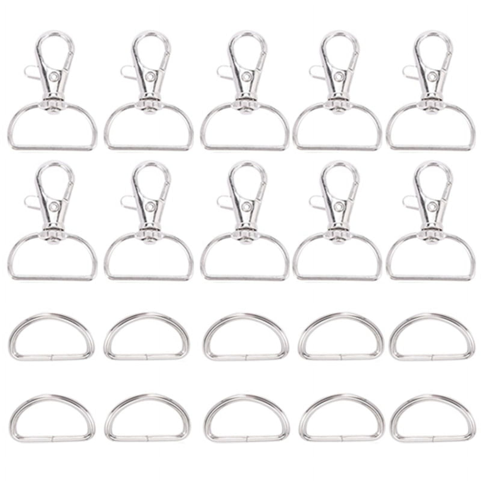 60Pcs Swivel Snap Hooks And D Rings For Lanyard And Sewing Projects (1 inch  Inside Width) 