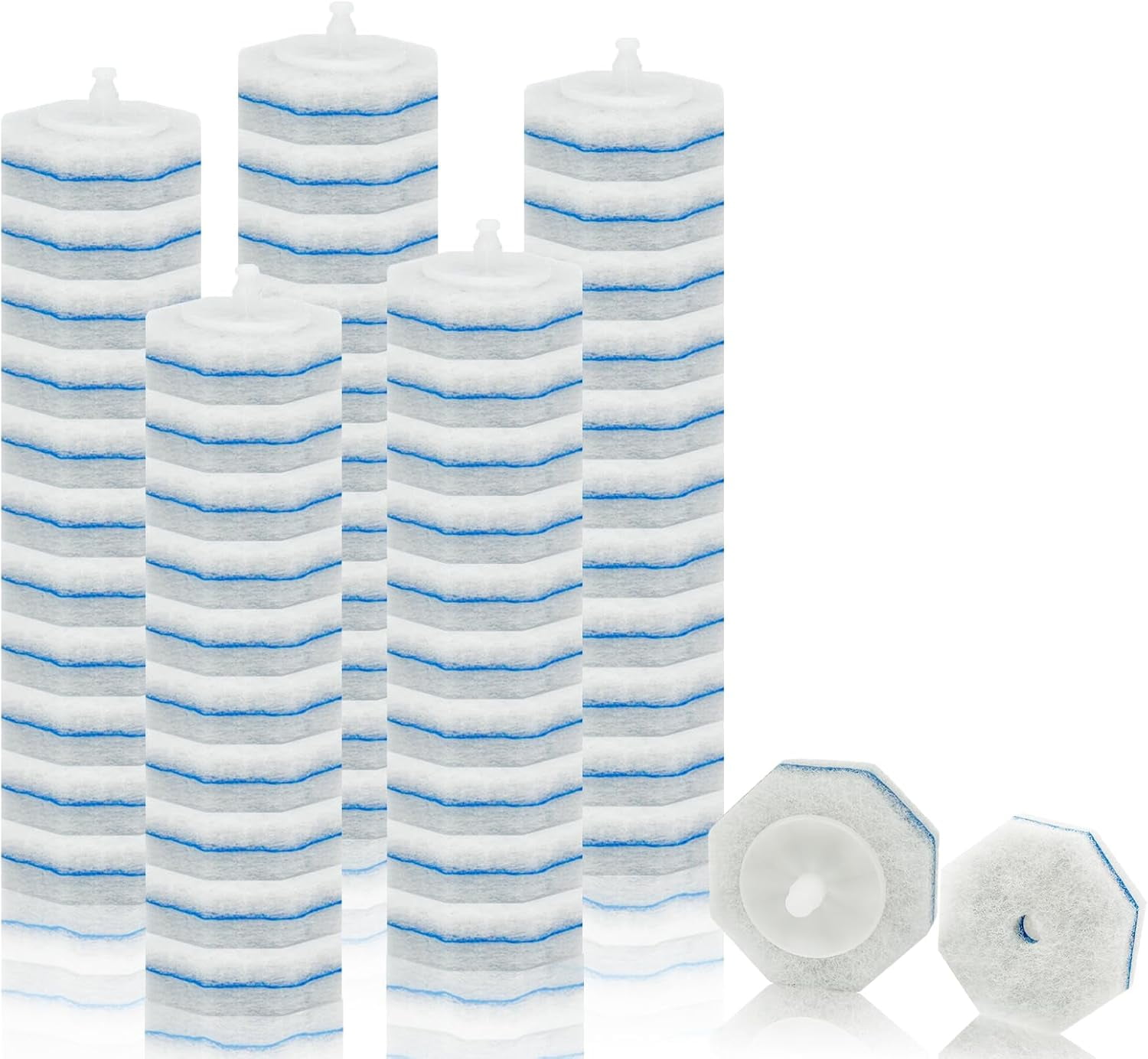 60Pcs Toilet Wand Refills, Disposable Toilet Bowl Brush Heads