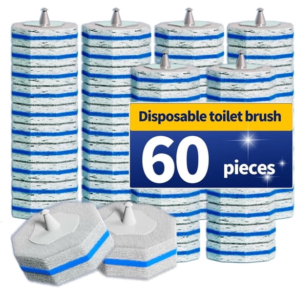 60 Count Disposable Toilet Bowl Wand Refills Compatible for Clorox Wand, Toilet Cleaner Refills