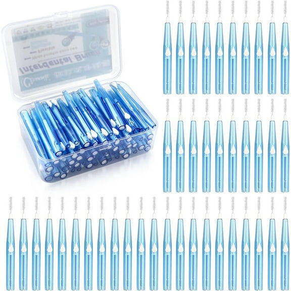 60Pcs Tooth Cleaning Tool ,Interdental Brush ,Between Teeth Gingival Push-Pull Type Slim Soft ,Toothpick Cleaners Tooth Flossing Head